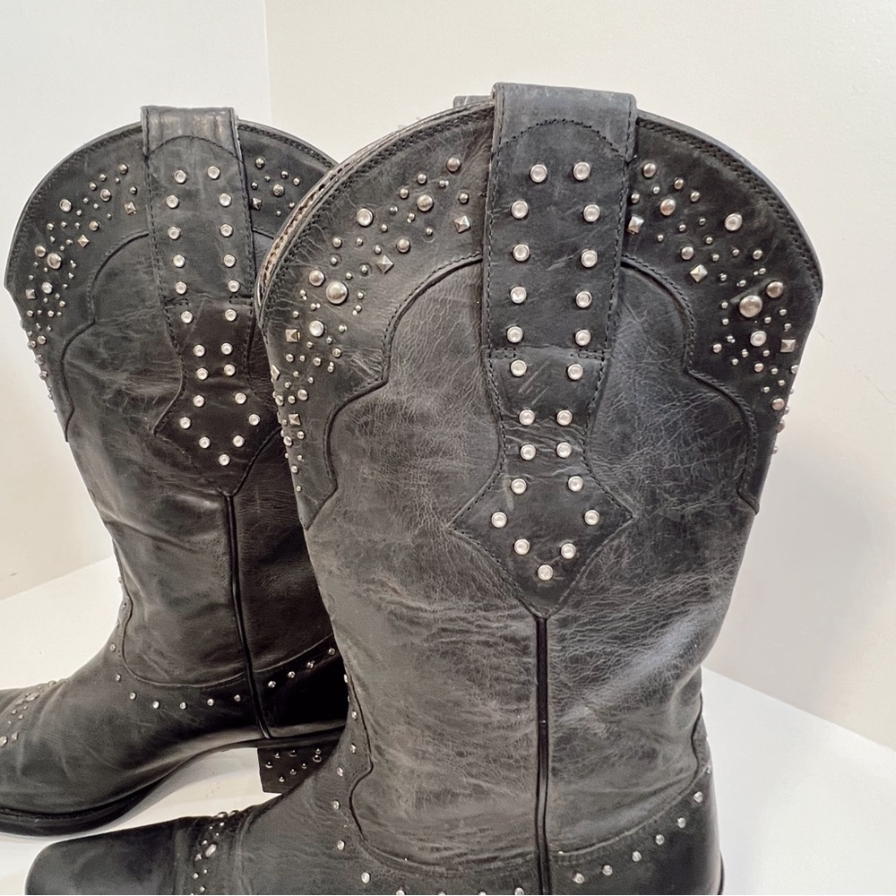 Ariat Sassy Black Leather Rhinestone Western Boot - Picture 7 of 15